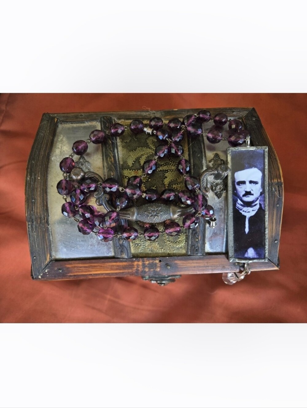 🐦‍⬛Gothic Chic Edgar Allan Poe Beaded Necklace